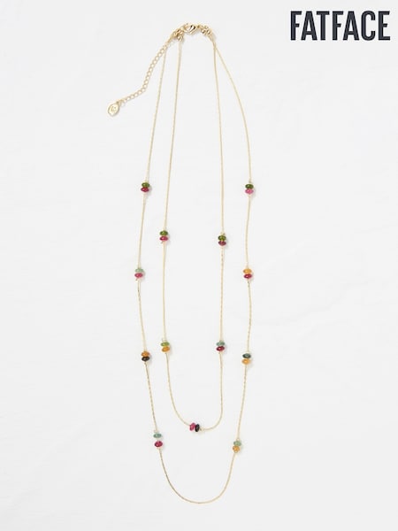 FatFace Multi Semi Precious Stone Layered Necklace (AD5283) | ₪93