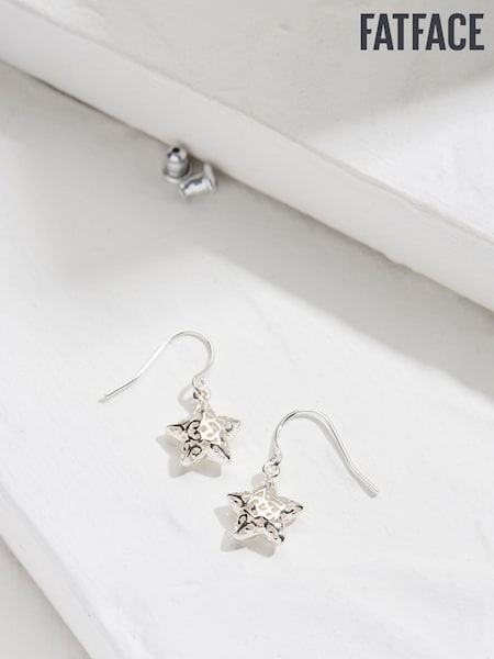 FatFace Silver Tone Filagree Star Drop Earrings (AD5295) | €13.50