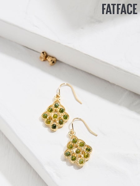 FatFace Gold Tone Stone Drop Earrings (AD5297) | €13.50