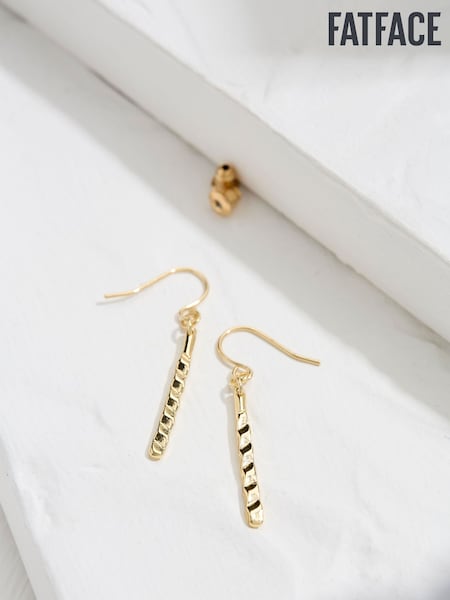 FatFace Gold Tone Twist Bar Drop Earrings (AD5299) | €16.50