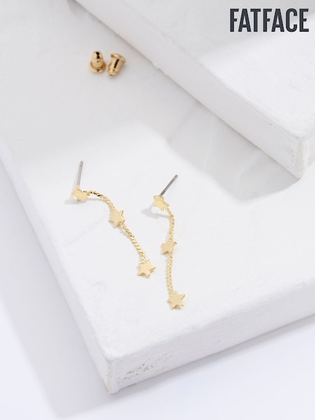 FatFace Gold Tone Triple Star Chain Earrings (AD5300) | € 19