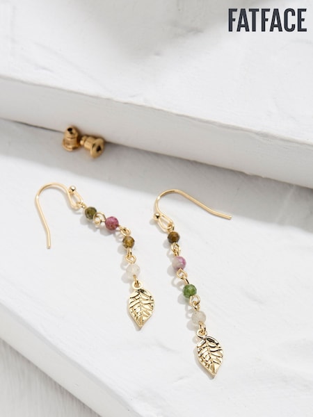 FatFace Multi Gem Leaf Drop Earrings (AD5302) | ‏73‏₪