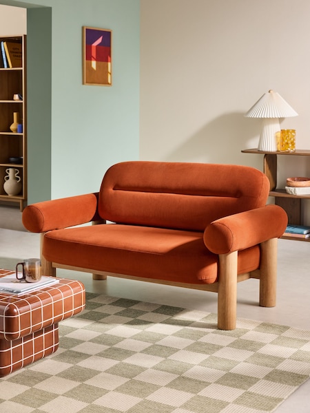 MADE.COM Velvet Cinnamon Orange Maxton 2 Seater Sofa (AD5332) | €1,039.50