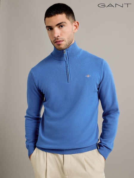 Синій - Джемпери GANT Superfine Lambswool Quarter Zip (AD5454) | 8 411 грн