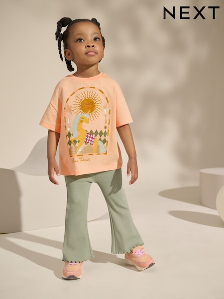Pink Unicorn Short Sleeve T-Shirt and Flare Leggings Set (3mths-7yrs) (AD5471) | 453 UAH - 618 UAH