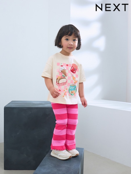 Pink Padded Picnic Characters Short Sleeve T-Shirt and Flare Leggings Set (3mths-7yrs) (AD5474) | EGP720 - EGP960