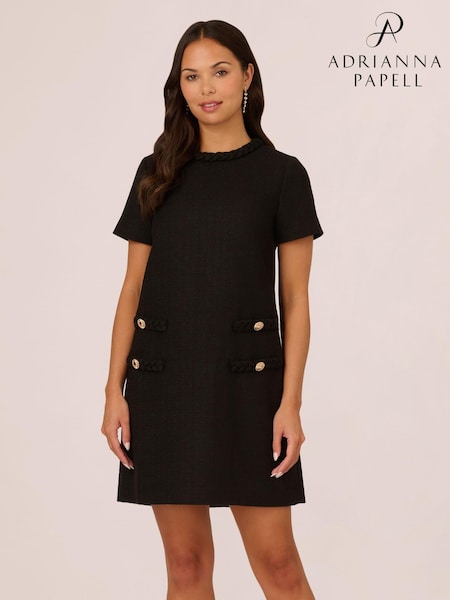 Adrianna Papell Tweed Sheath Black Dress (AD5488) | € 132