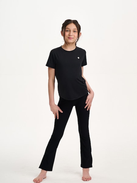 Danskin High Waist Split Hem Flare Yoga Black Trousers (AD5495) | R$ 345