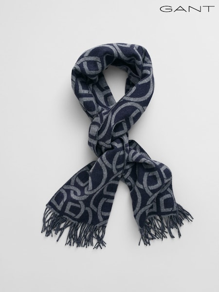 Albastru - GANT Pattern Wool Scarf (AD5516) | 375 LEI