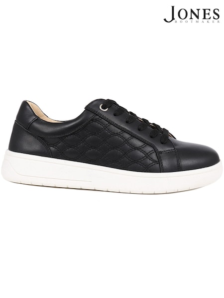 Jones Bootmaker Black Allana Leather Lace-Up Trainers (AD5604) | €101