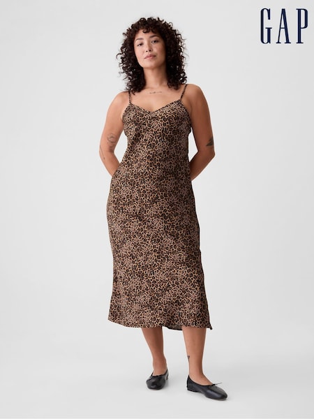 Gap Satin Leopard Print Midi Dress (AD5617) | €72