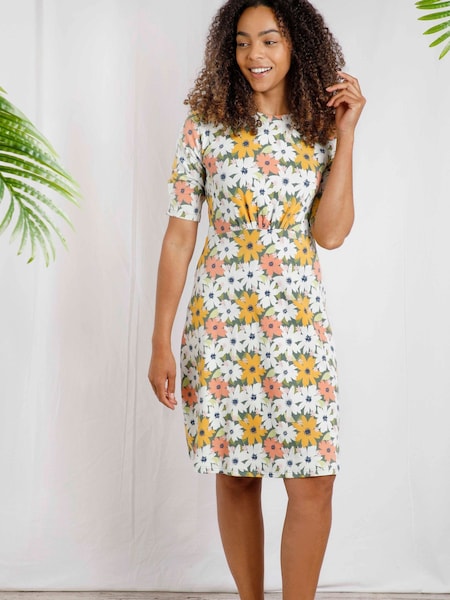 Grün - Weird Fish Cassandra Organic Printed Jersey Swing Kleid (AD5637) | 27 €