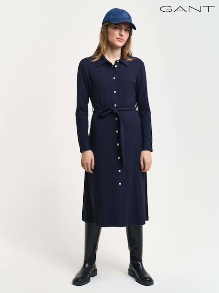 GANT Blue Slim Jersey Shirt Dress (AD5682) | €64