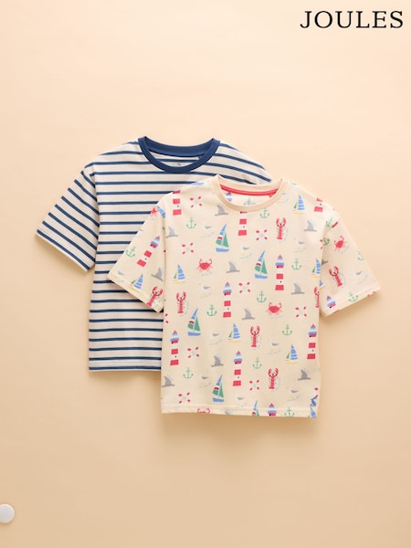 Azul marino - Joules Let's Go T-Shirt Two Pack (AD5724) | 25 € - 28 €