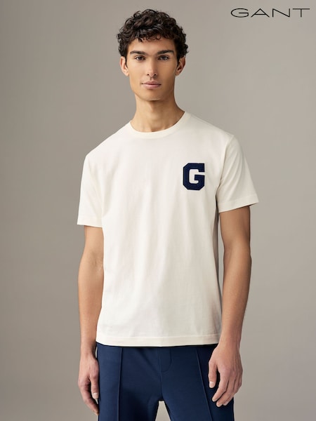 GANT Cream 100% Cotton Graphic T-Shirt (AD5789) | €30