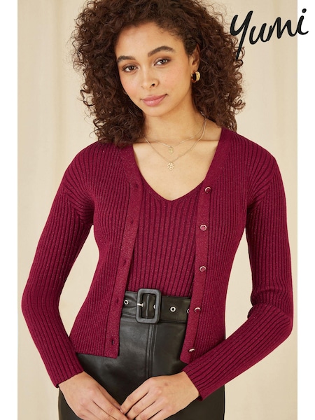 Yumi Metallic Rib Knitted Cardigan (AD5871) | € 66