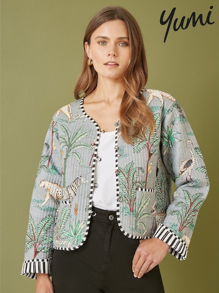 Yumi Reversible Cotton Cropped Quilted Jacket (AD5873) | ‏277‏₪