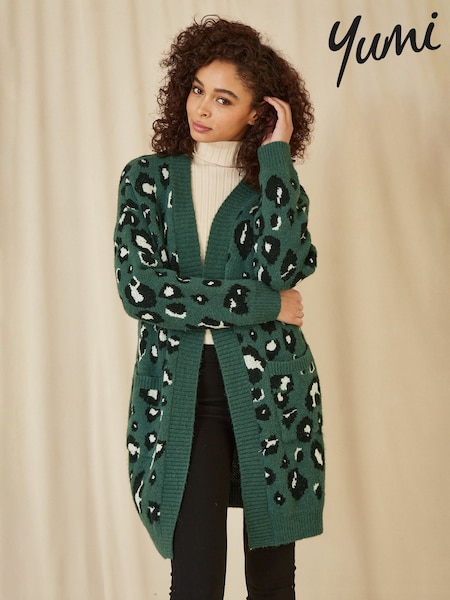 Yumi Animal Intarsia Long Cardigan (AD5880) | € 66