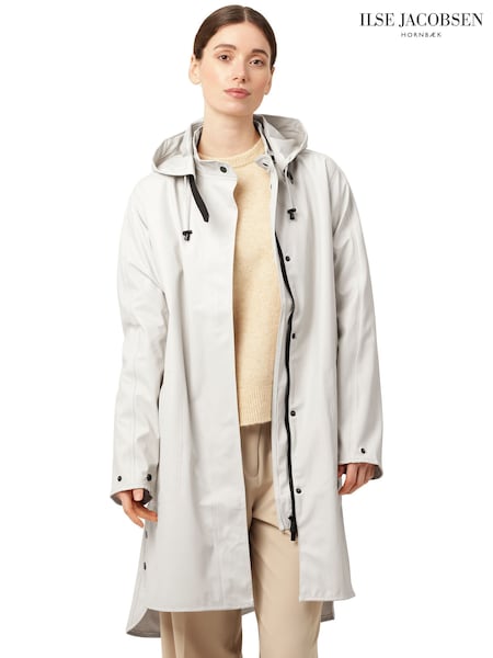 אפור - Ilse Jacobsen Loose Fit Waterproof A Shape Raincoat (AD5917) | ‏759‏₪