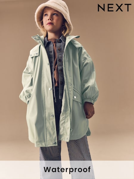 Sage Green Waterproof Rubber Trench Coat (3-16yrs) (AD5941) | AED183 - AED234