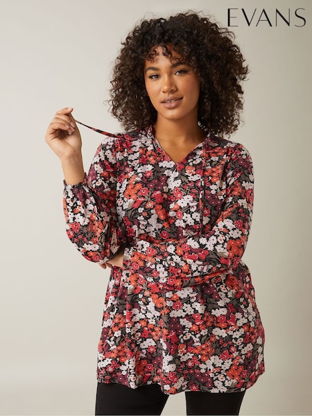 Evans Leopard Print Boho Jersey Top (AD5948) | 166 LEI