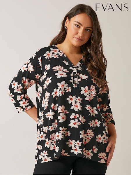 Evans Jersey Black Blouses (AD5951) | €31