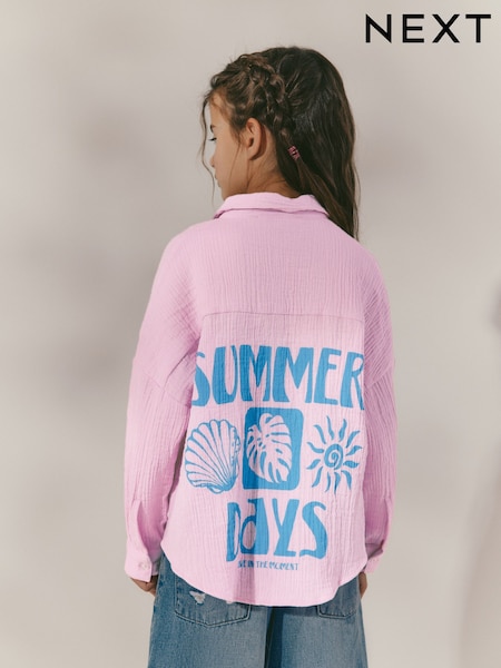 Pink Printed 100% Cotton Shirt (3-16yrs) (AD6054) | $34 - $45