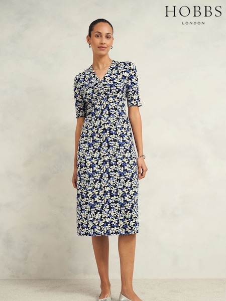 Hobbs Blue Frankie Jersey Dress (AD6330) | €126