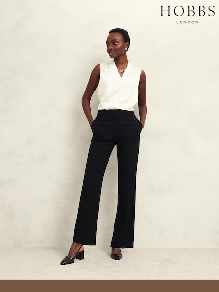 Hobbs Black Maya Straight Trousers (AD6337) | 544 QAR