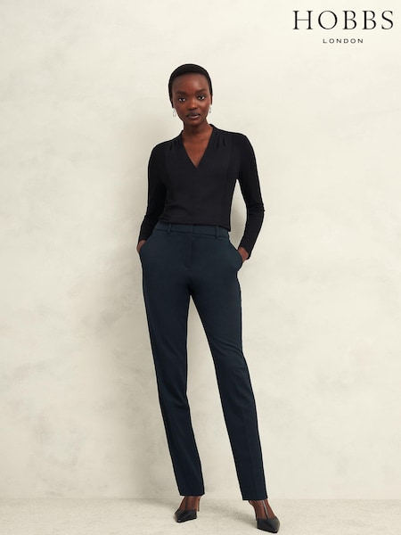 Hobbs Black Mel Satin Top (AD6360) | AED320