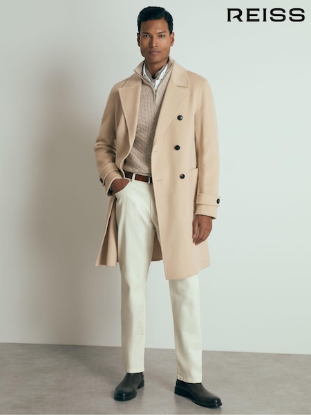 Reiss Camel Genoa Atelier Wool-Cashmere Double-Breasted Coat (AD6365) | €856