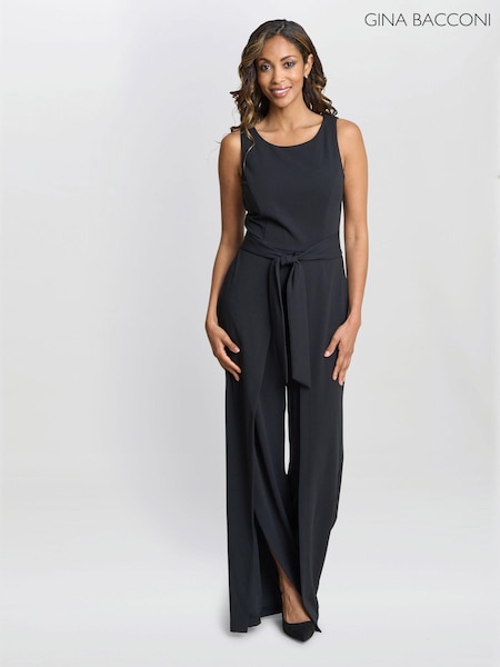 Gina Bacconi Dottie Wrap Effect Black Jumpsuit (AD6399) | 241 €