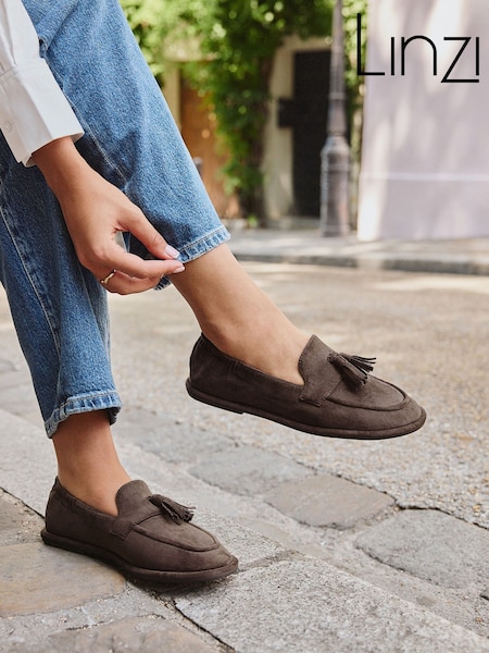 Коричневий - Linzi Porter Tassel Slip On Loafers