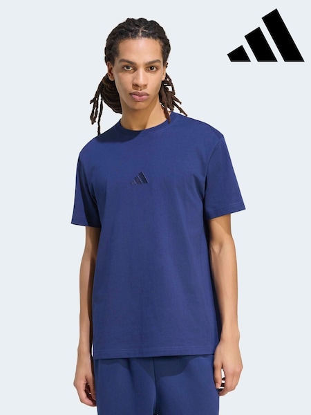 Blue - Regular Adidas Kit Small Logo T-shirt