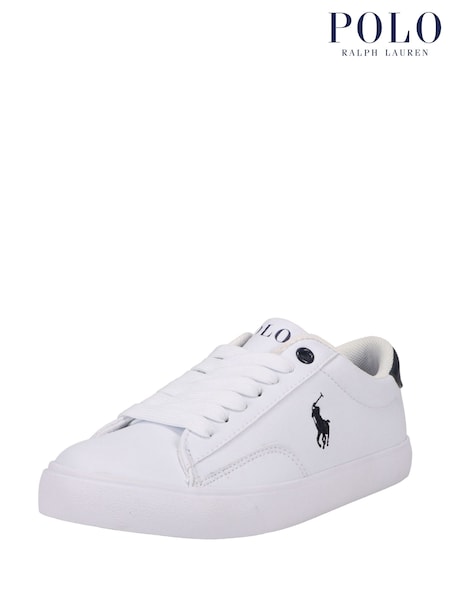 Polo Ralph Lauren White Kids Theron Logo Trainers (AD6781) | ₪377