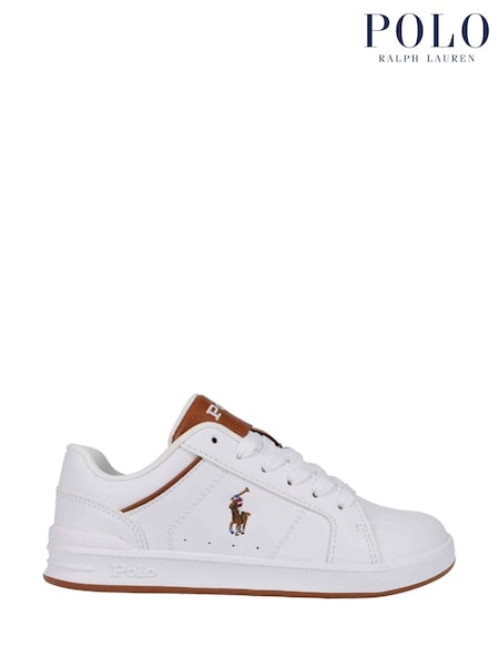 Polo Ralph Lauren White Kids Hertiage Court IV Trainers (AD6786) | AED524