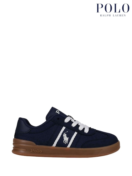 Polo Ralph Lauren Navy Kids Hertiage Court III Gum Sole Trainers (AD6787) | ₪453