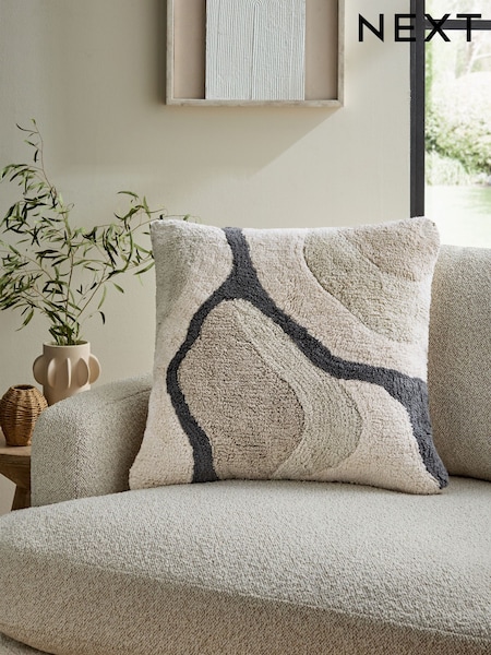 Monochrome Abstract Berber River Cushion (AD6808) | €30