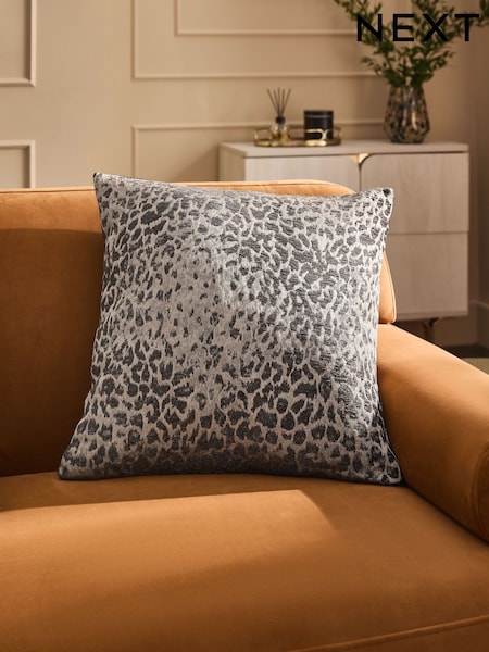 Black 50 x 50cm Leopard Print Jacquard Cushion (AD6817) | €28