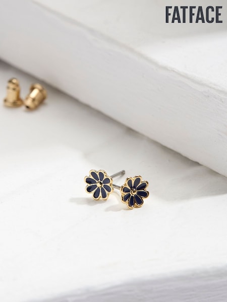 FatFace Gold Tone Enamel Daisy Stud Earrings (AD6848) | AED49