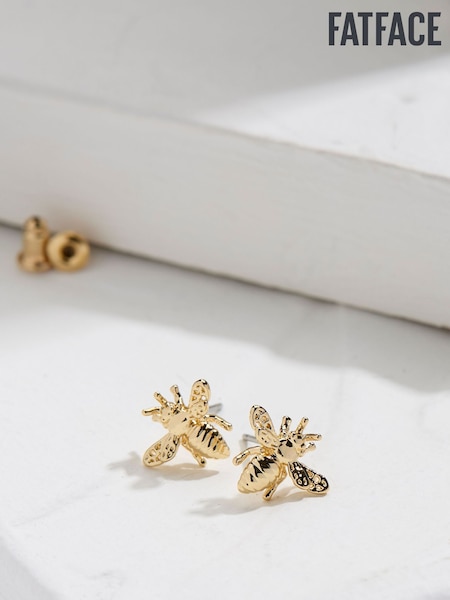 FatFace Gold Tone Bee Stud Earrings (AD6855) | €13