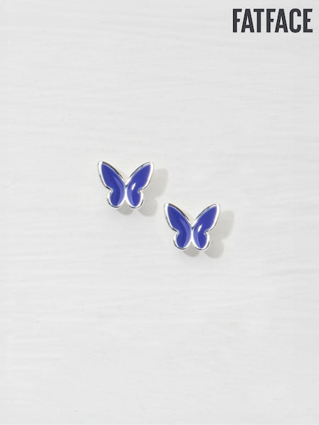 FatFace Blue Enamel Butterfly Stud Earrings (AD6861) | AED49