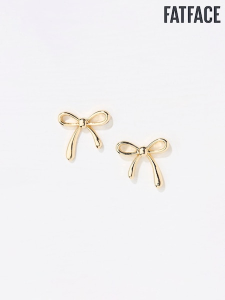 FatFace Gold Tone Bow Stud Earrings (AD6863) | €13