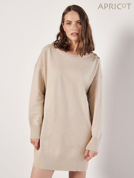 Apricot Natural Tortoise Button Shoulder Jumper Dress (AD6880) | €34