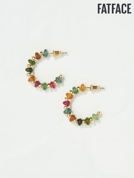 FatFace Multi Semi Precious Stone Hoop Earrings (AD6903) | AED73