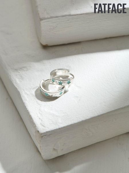 FatFace Green Haze Enamel Star Hoop Earrings (AD7169) | €13.50
