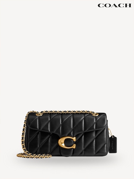 COACH Black Quilted Tabby 26 Shoulder Bag With Chain (AD7211) | €787