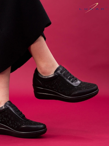 Lunar Muriel Black Wedge Trainers (AD7242) | €60