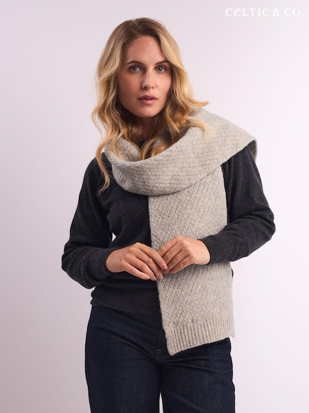 Celtic & Co. Natural British Gansey Stitch Scarf (AD7337) | ‏344 د.إ.‏