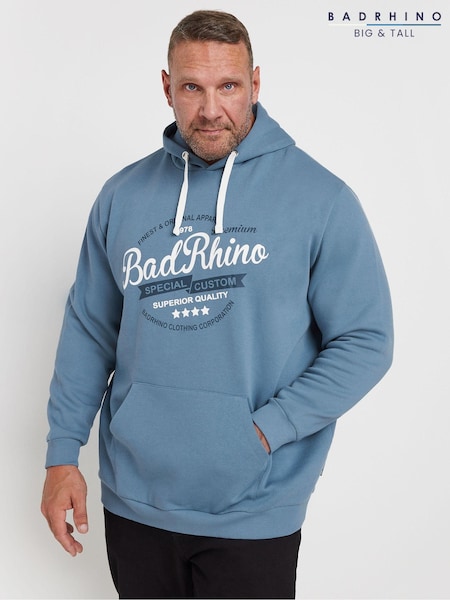 BadRhino Big & Tall Blue Printed Hoodie (AD7351) | €47
